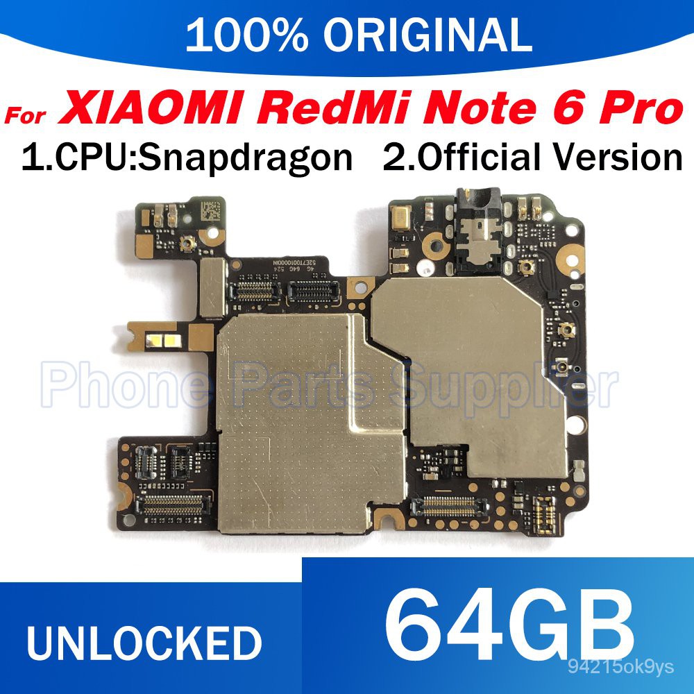 Unlocked Main Mobile Board Mainboard For Xiaomi RedMi Note 6 Pro ...