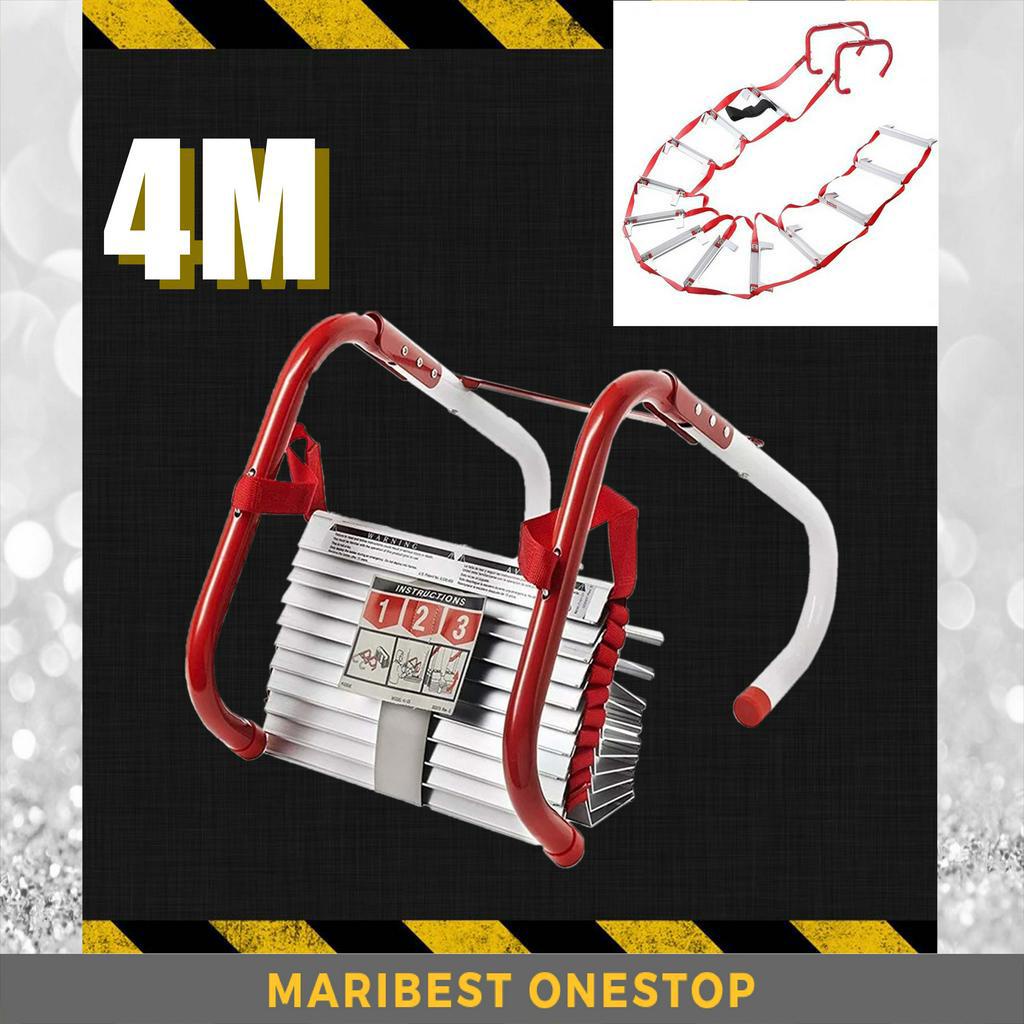 4M TWO STORY DOUBLE STOREY EMERGENCY FIRE ESCAPE LADDER ANTI-SLIP RUNGS ...