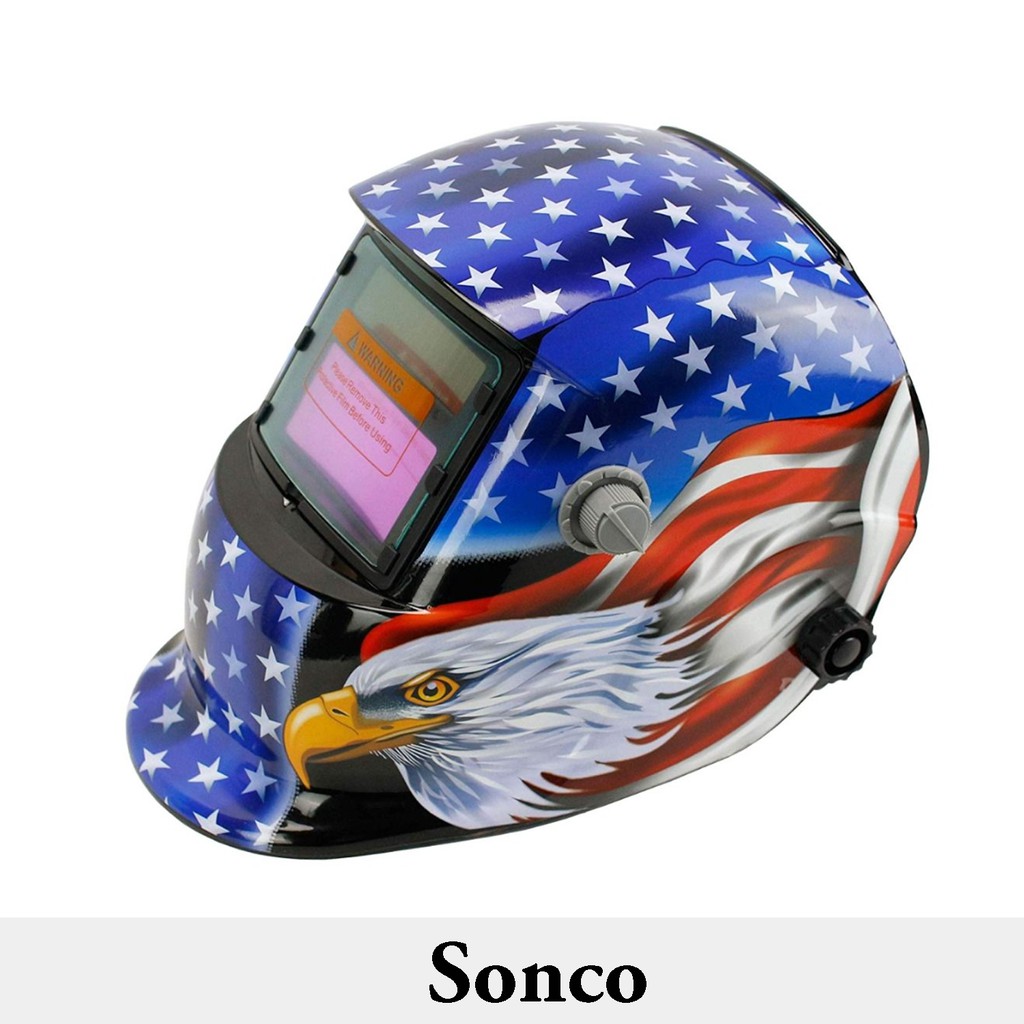 Solar Powered Welding Helmet Auto Darkening Hood with Adjustable Shade