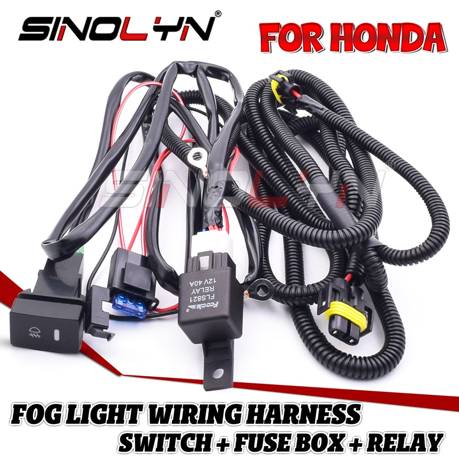 H11 Fog Light Wiring Harness Switch For Honda Civic/CRV/City/Fit 12V