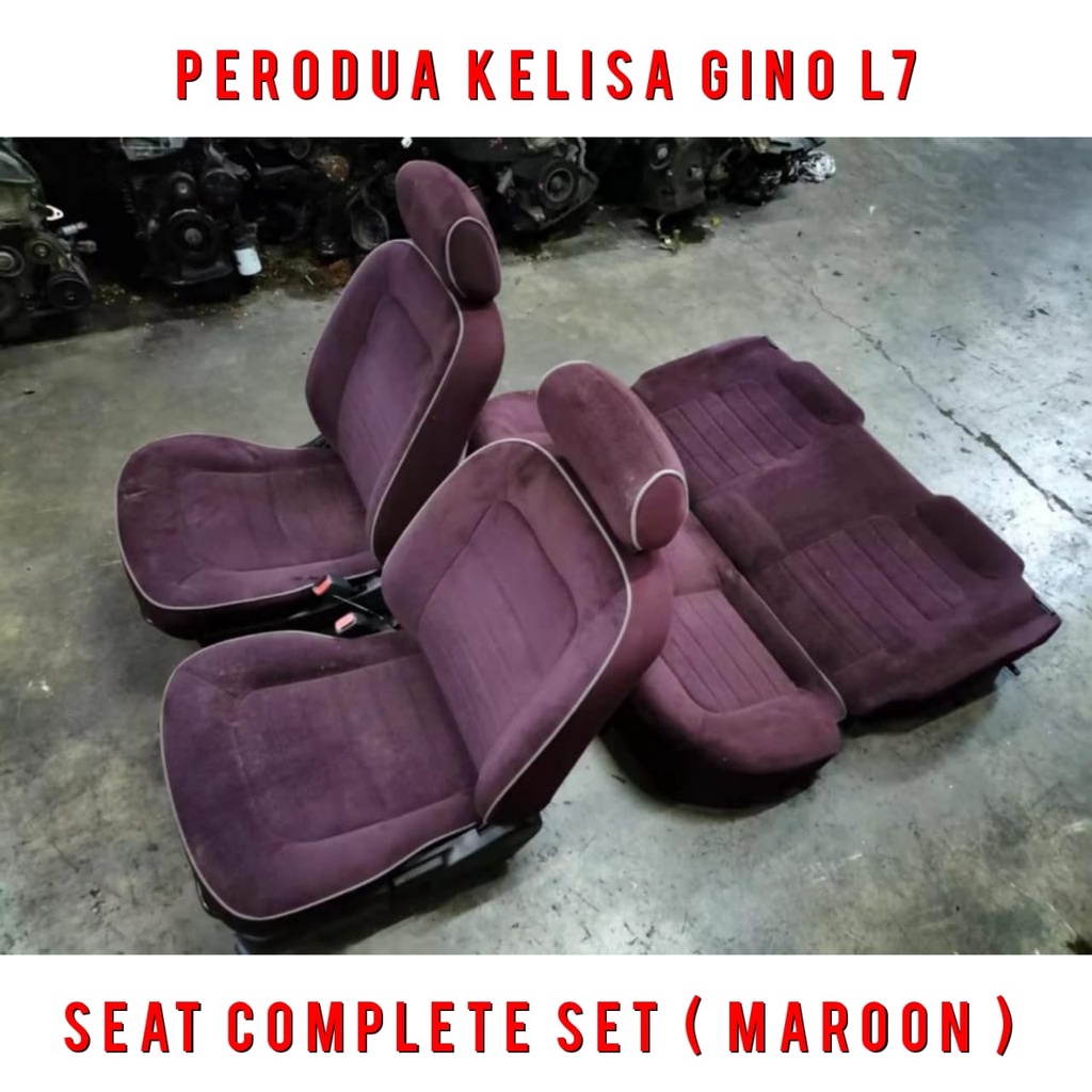 Perodua Kelisa Mira Gino L7 Maroon Seat Complete Set Car Cushion Kusyen Kerusi Kereta