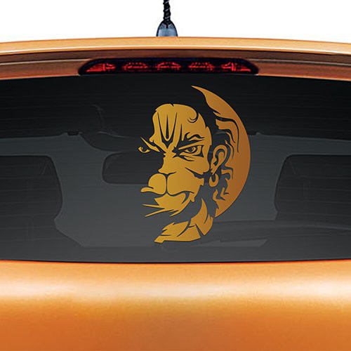 Vayuputhra Hanuman Car Sticker gold Colour Vinyl/ Hanuman Car sticker for window