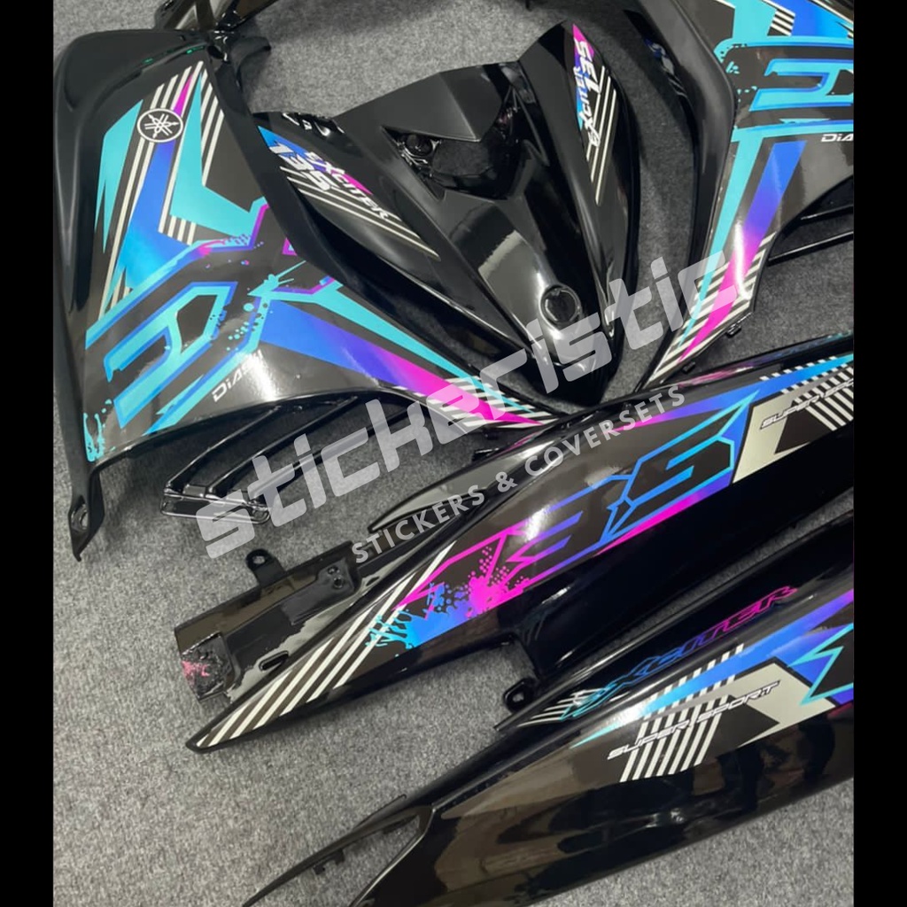 YAMAHA LC135 (LCV4-LCV7) BLACK COVERSET_REFLECTIVE EX THAI RAINBOW ...