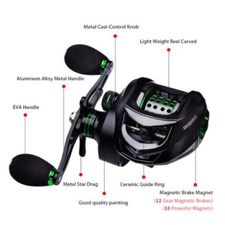 PROBEROS Fishing Reel 7.2:1 Metal High Speed Reel Fishing Spool 12 Magnetic  Brake System 10KG Max Drag Baitcasting Reel Fishing Reel Pancing