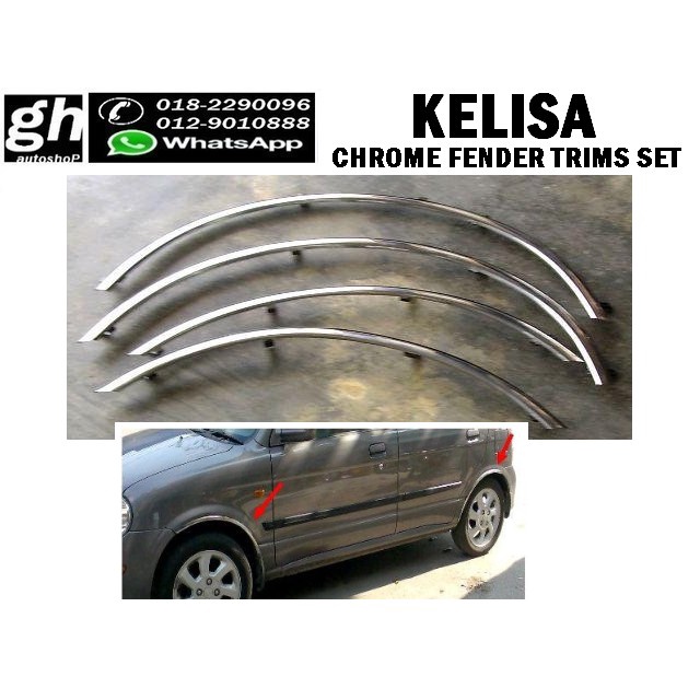 KELISA fender chrome trims cover set (4pcs) Shopee Malaysia