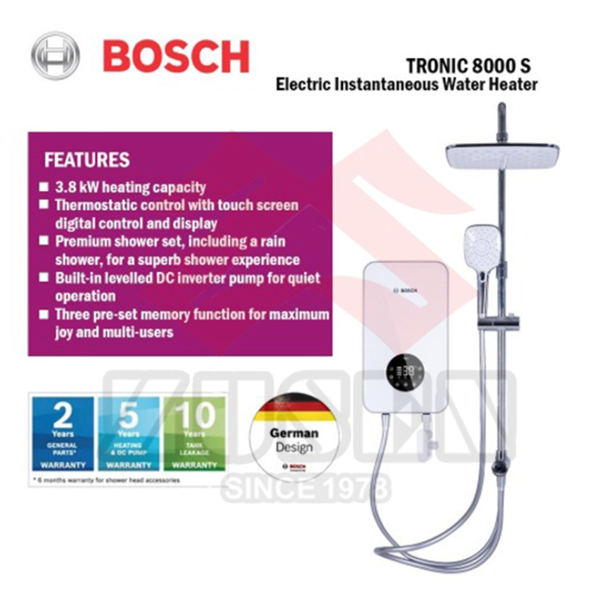 Bosch Tronic 8000s - Electric Instantaneous Instant Water Heater - TRONIC  8000S / Bosch Tr8000s | Shopee Malaysia