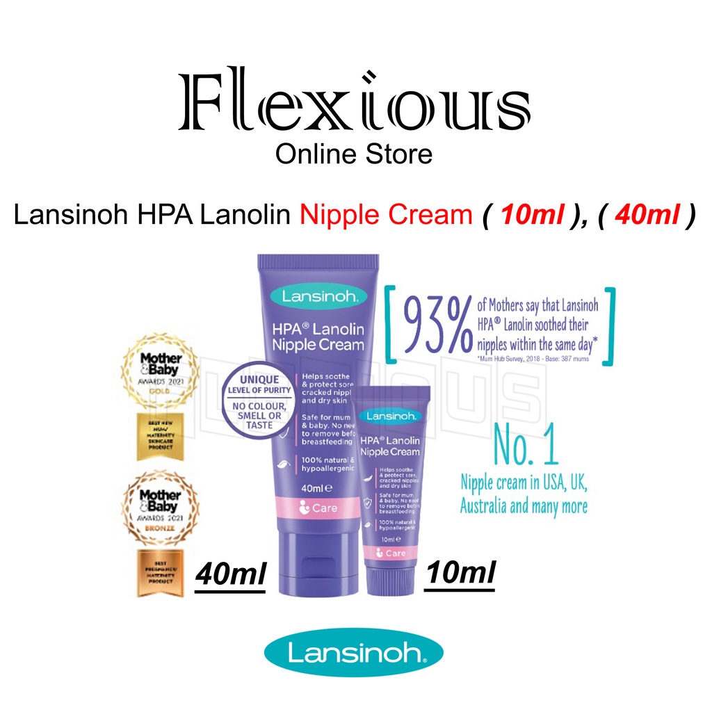 2 Pack of Lansinoh Cream Natural Relief Cracked Nipples Breastfeeding 40ml