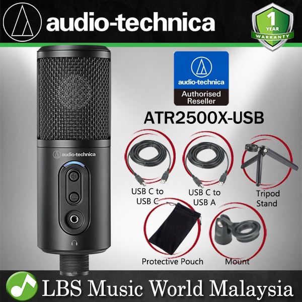 Audio Technica ATR2500X-USB Cardioid Condenser USB Mic Microphone ...