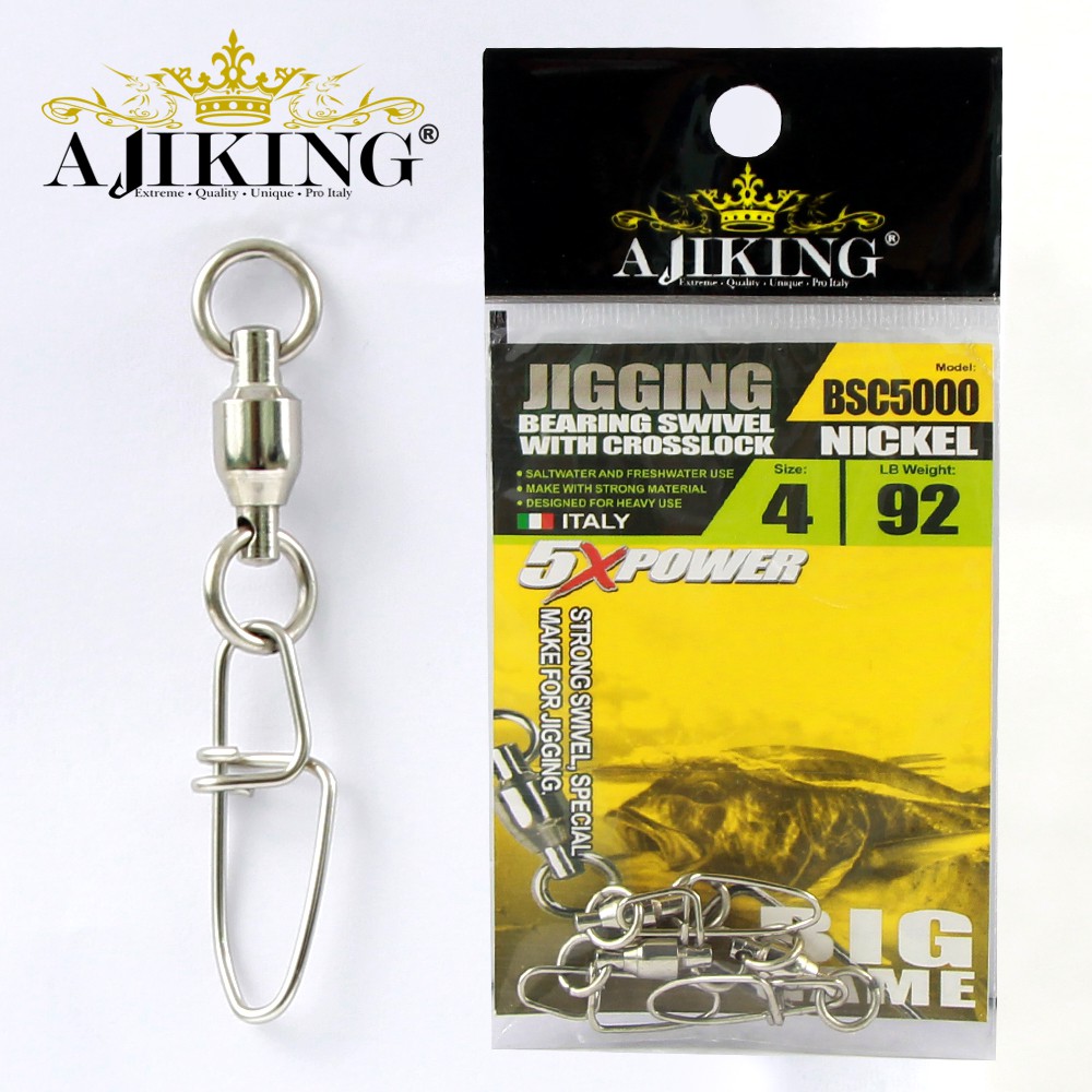 Ajiking Jigging Bearing Swivel with Crossloack BSC 5000 (3 Packs
