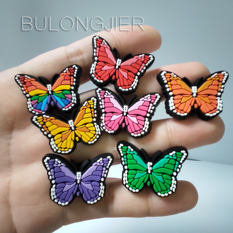 Ready Stock For Croc Jibz Pins Colorfully Butterfly DIY Shoes Charm Button Shopee Malaysia