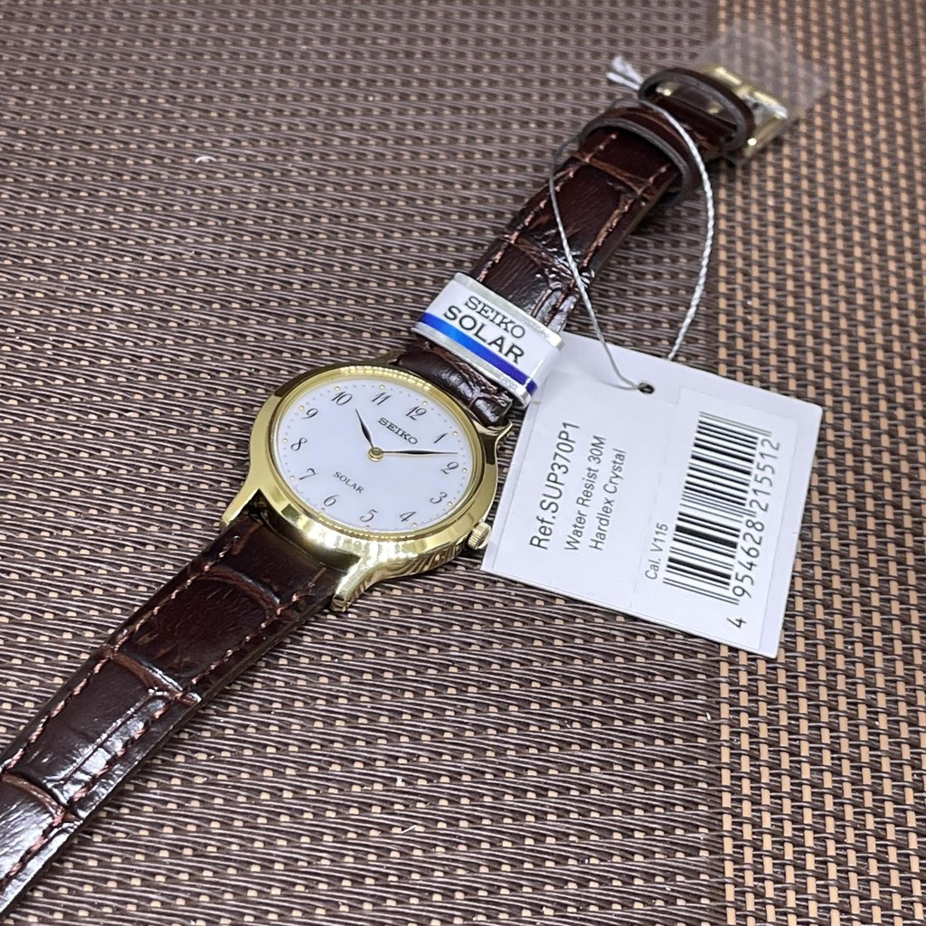 Seiko SUP370P1 Solar Powered Leather Strap Ladies Watch Shopee Malaysia