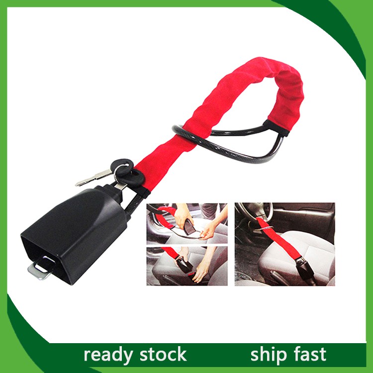 Universal Car Vehicle Anti- Steel Locking Steering Wheel Lock Strap ...
