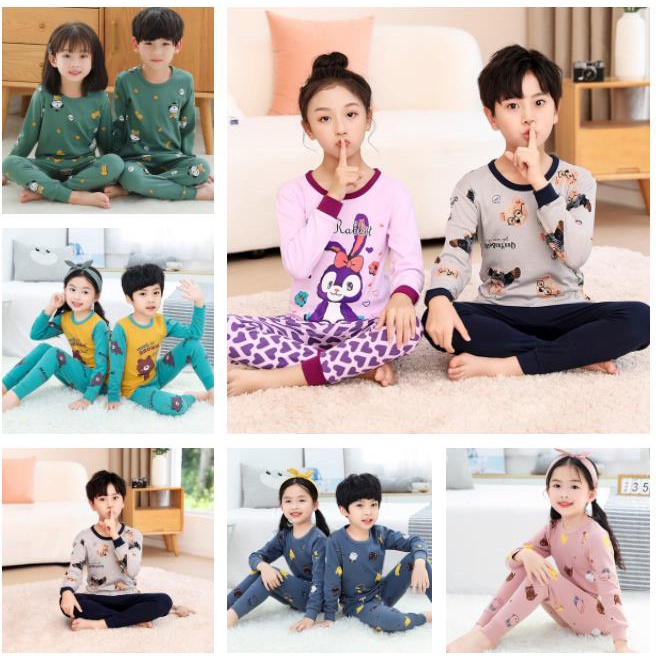 Boys Girls Pajamas New Autumn Long Sleeved Children's Clothing Sleepwear Cotton Pyjamas Sets For Kids 2 4 5 6 8 12 14 Years