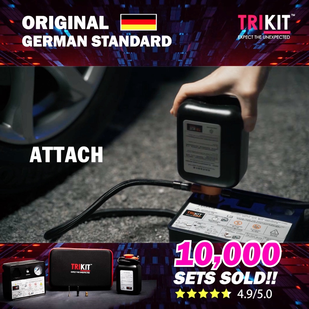 [ORIGINAL]AIRTIRE Genuine TRIKIT German OEM Tyre Inflator 12V Portable