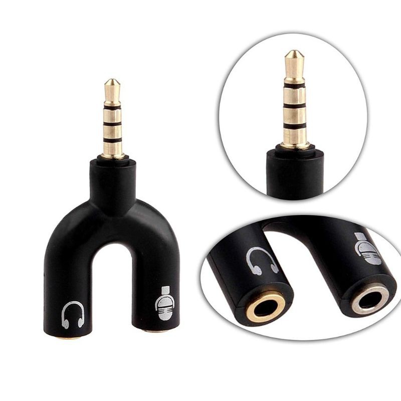 🔥sale 🔥 35mm Jack Headphone Audio Spliter Adapter Aux Stereo U Splitter For Microphone Shopee 3340