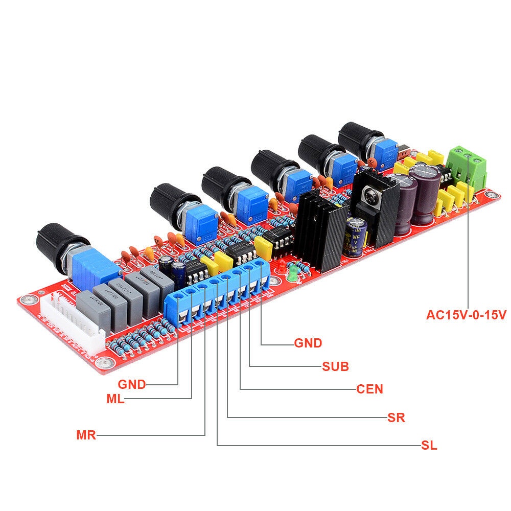 DIYMORE C 0-15V NE5532 HIFI 5.1 Sound Board Preamplifier Board Volume ...