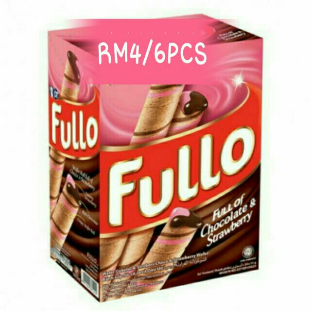 *READY STOCK*HALAL Fullo Chocolate & Strawberry Wafer Roll LOOSE ...