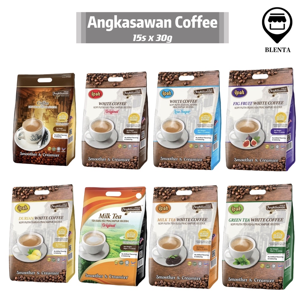 Angkasawan Ipoh Coffee Green Tea/Less Sugar/Milk Tea/Fig Fruit/Durian ...