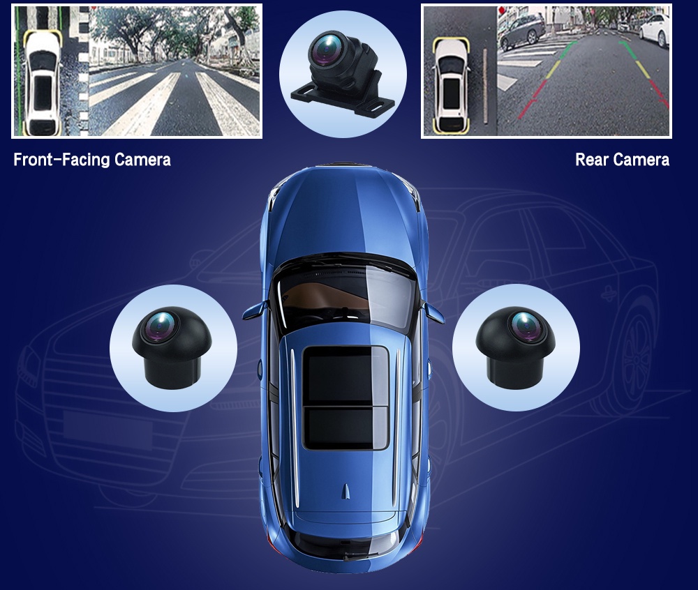 (Ship from Malaysia) 3D AHD 1080P /720P 25fps 360 Camera Car Bird View ...