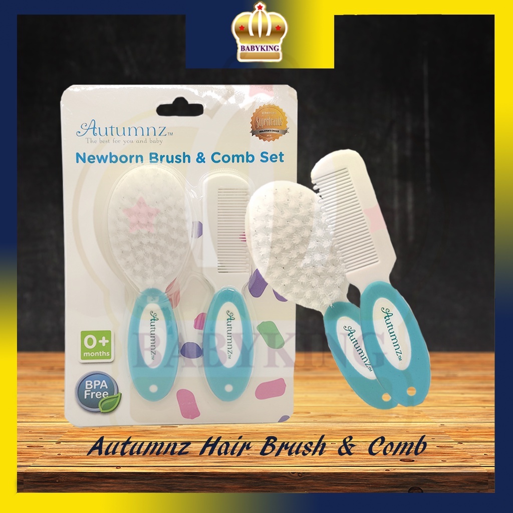 Original Autumnz Newborn Brush And Comb Set Baby Hair Brush Shopee