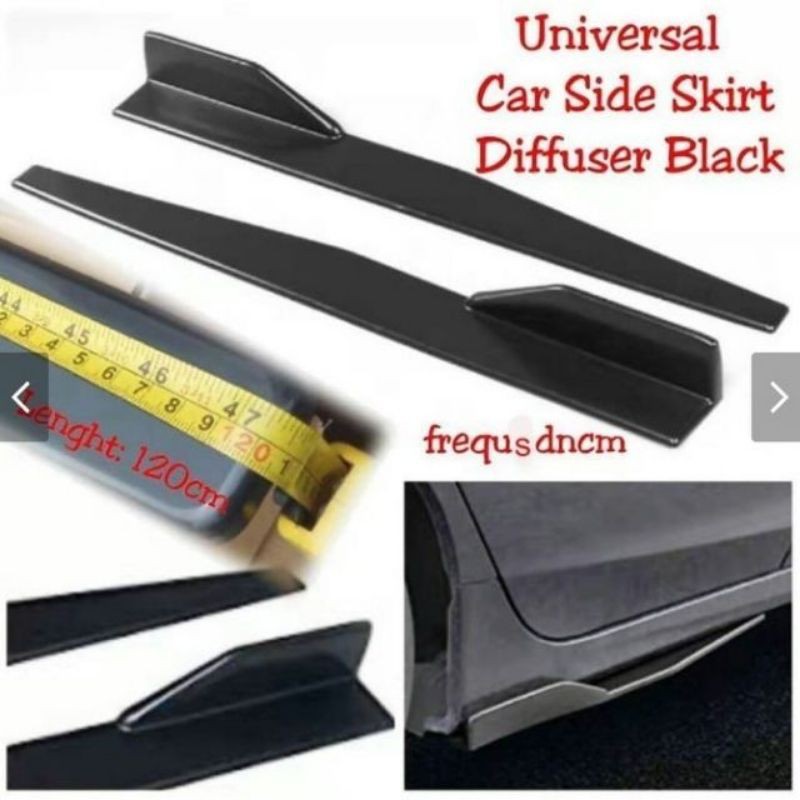UNIVERSAL CAR SIDE SKIRT DIFFUSER BLACK | Shopee Malaysia