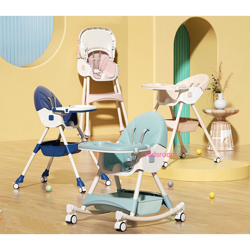 new kids multifunctional dining racking chair with wheele | Shopee Malaysia