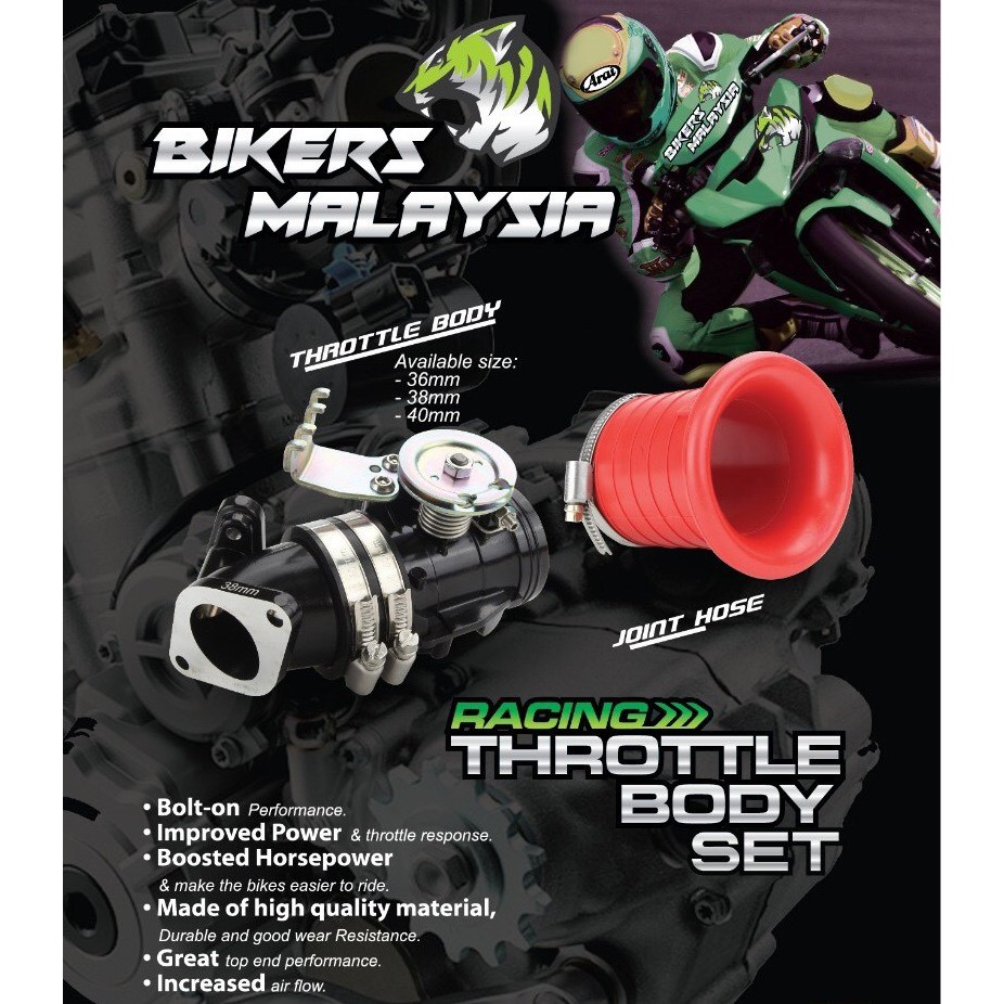 BIG OFFER!!!! CLEARANCE!!! RACING THROTTLE BODY Y15 Y15Z Y15ZR BIKERS MALAYSIA 36MM 38MM 40MM