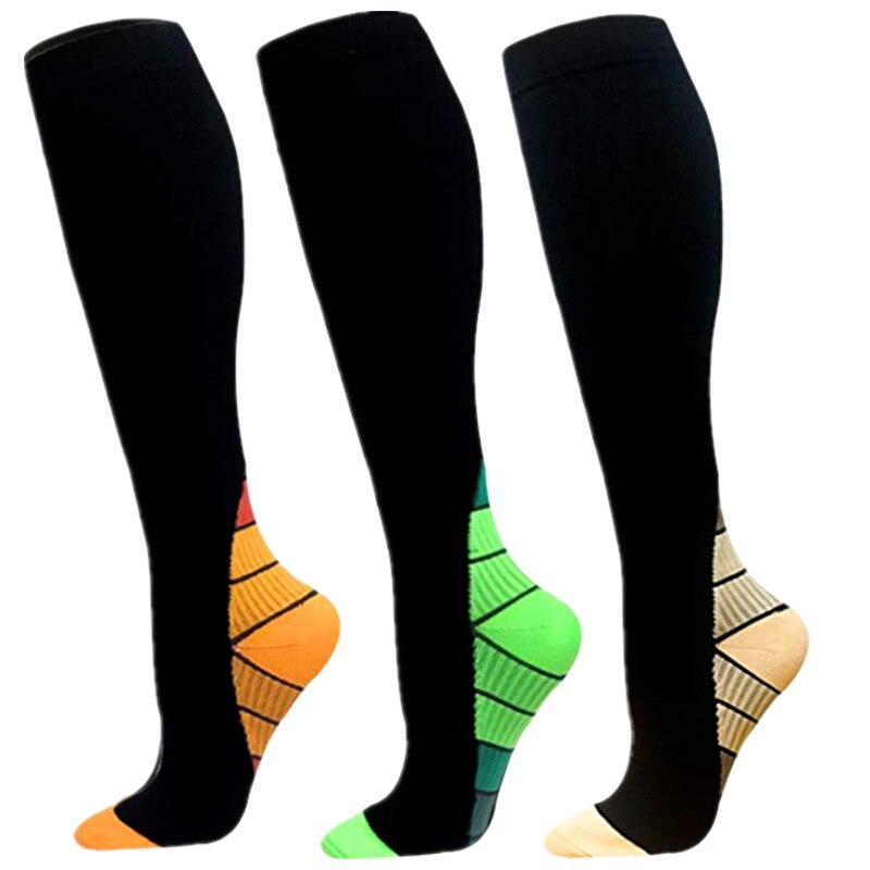 Cheap Compression Stockings Elastic Compression Nylon Sports Socks Leg Pain  Relief Knee High Support Unisex