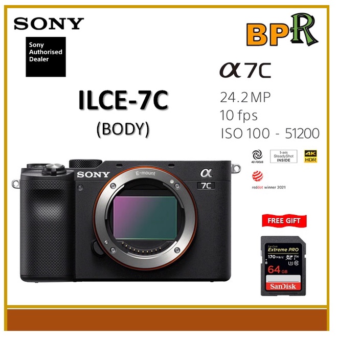 Sony Alpha a7C 24.2MP Mirrorless Camera - Silver (Body Only) for