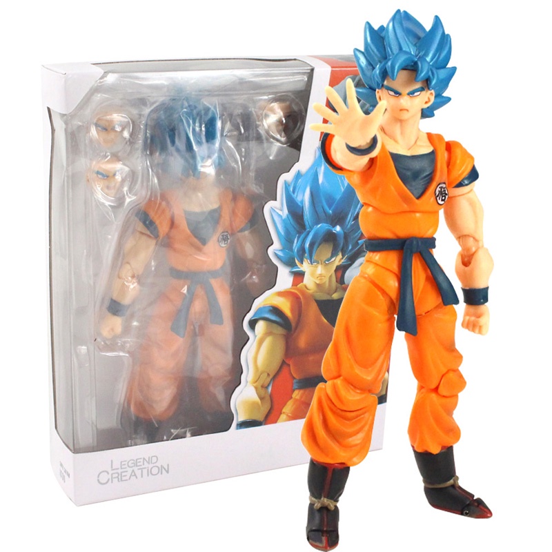 Dragon Ball Shf Super Saiyan Blue Hair Son Goku Pvc Action Figure Boxed Movable Joints Model 2506