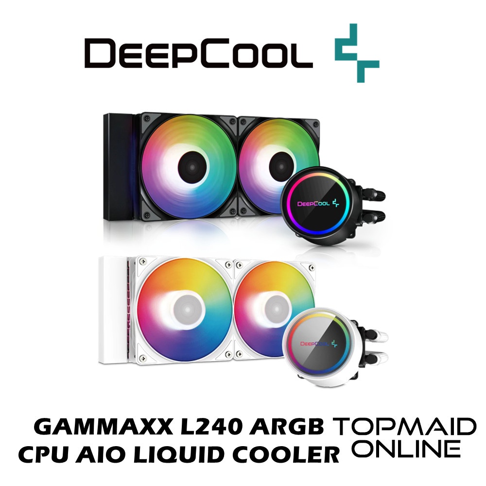 DEEPCOOL GAMMAXX L240 ARGB CPU ALL IN ONE LIQUID COOLER ( BLACK / WHITE