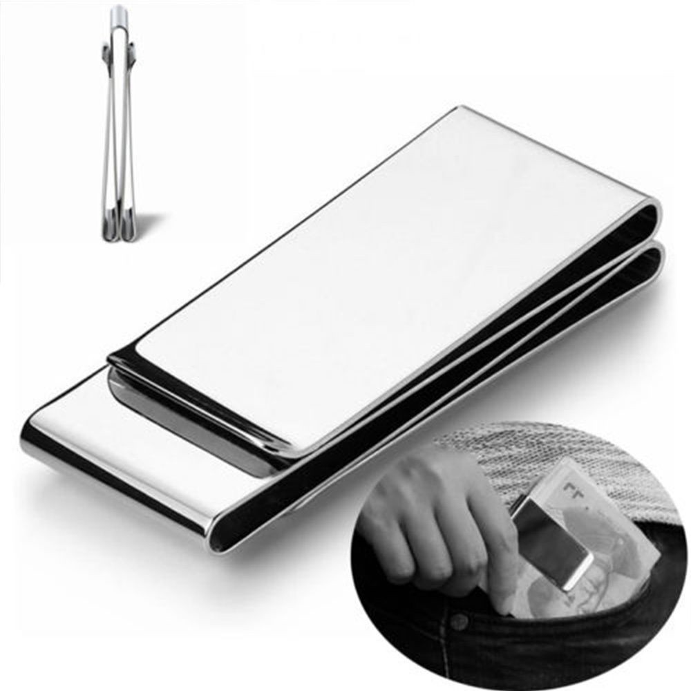 Wallet Clamp Clips Pocket Money Clip Stainless Steel Credit Card Holder ...