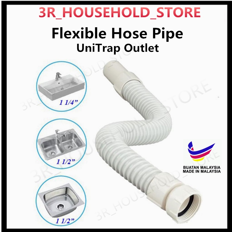 Flexible Tube Hose Pipe Unitrap Outlet pvc for Sink Drain Waste 1 1/4 ...