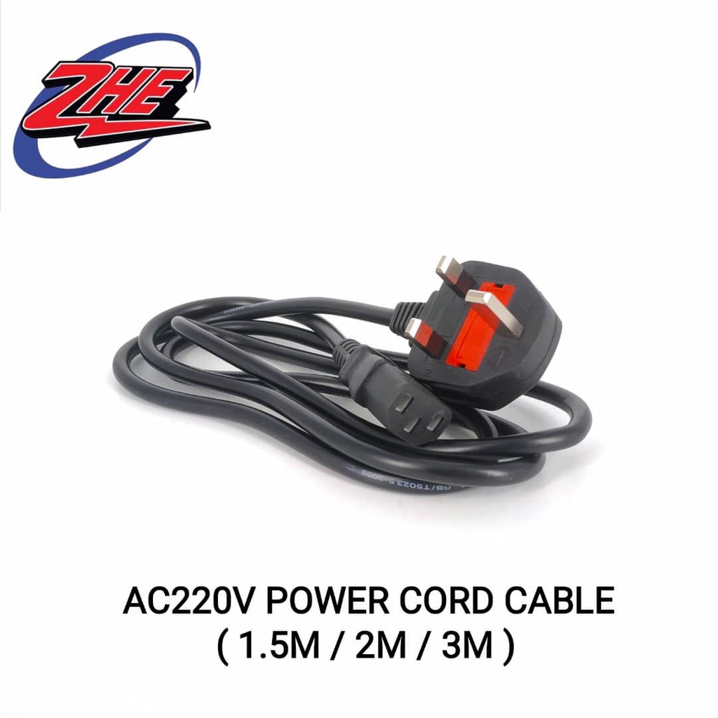 3 PIN ( 1.5 / 2 / 3M ) UK 13A FUSE KETTLE/PC/LCD/MONITOR/LAPTOP