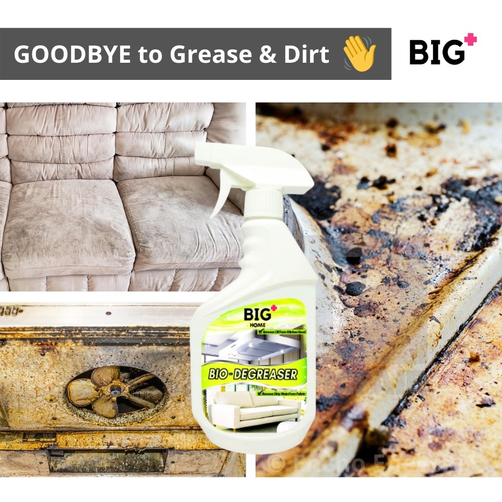 BIG Bio-Degreaser 500ml Remove Dirt Tough oily Stain Grease Couch Sofa ...