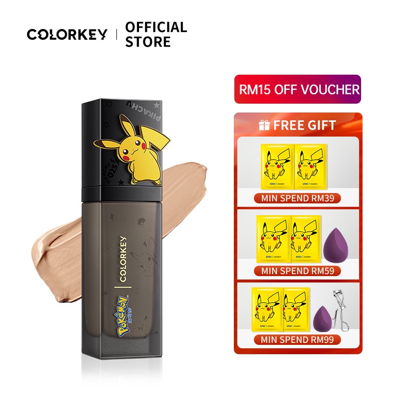 COLORKEY X Pokemon Foundation Matte Cream Liquid Foundation Makeup Base ...