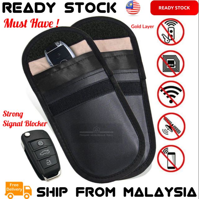 Signal Blocker Anti-Theft Fob Pouch Faraday Bag Case Lock Car Key ...