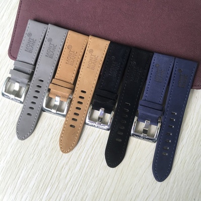 Matte leather watch strap for Montblanc wristband TimeWalker 22mm