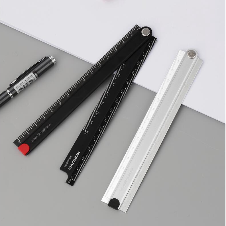 KOKUYO Metal Ruler 15/30cm Alumite Folding Ruler Urban Monochrome for ...