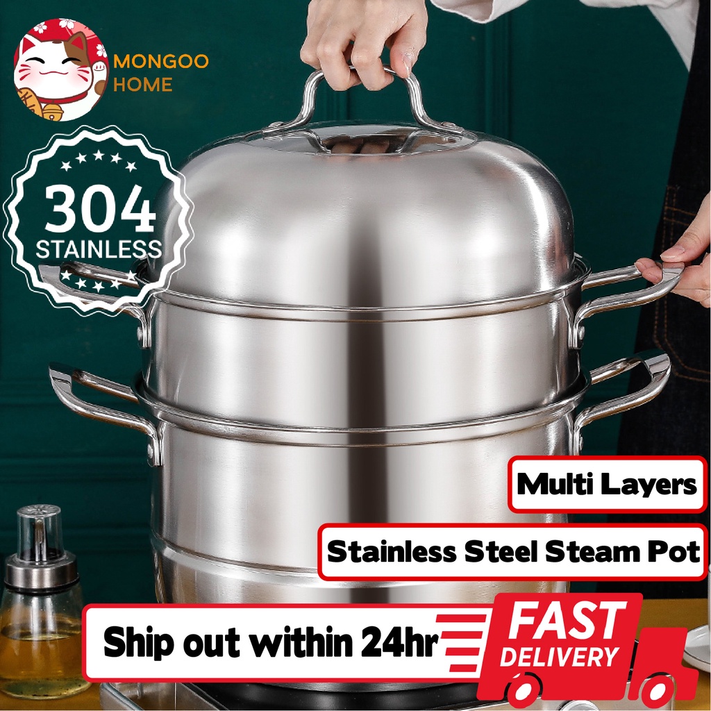 Stainless Steel 304 Multipurpose Steamer Pot Cooking Pot 2 3 Layers   F2c50f295bbf878d694eb444418ae06e