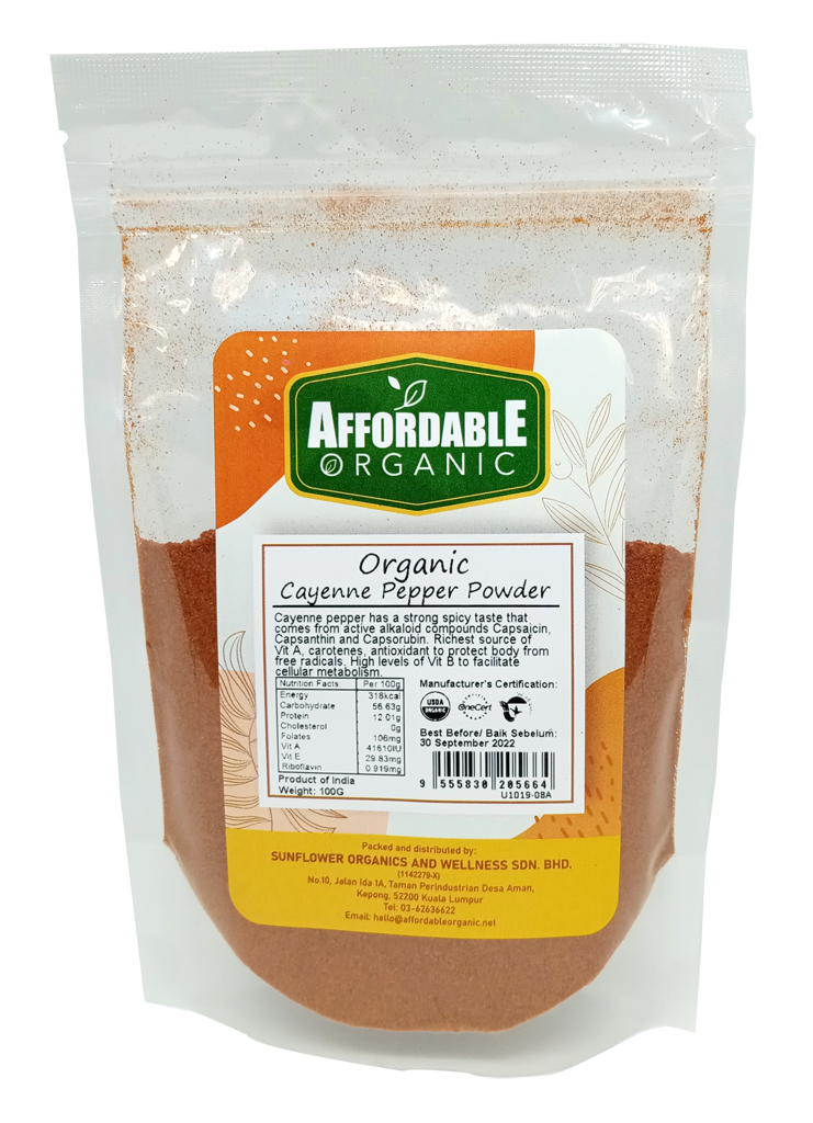 AFFORDABLE ORGANIC Organic Cayenne Pepper Powder 100G Shopee Malaysia