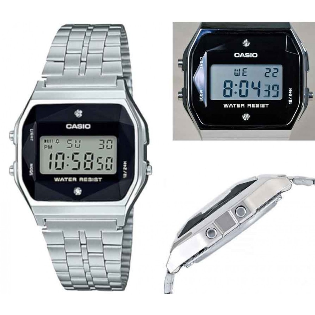 CASIO ORIGINAL A159WAD 1 NATURAL DIAMONDS DIAL MEN S WATCH 2 YEARS WARRANTY JAM TANGAN WANITA Shopee Malaysia