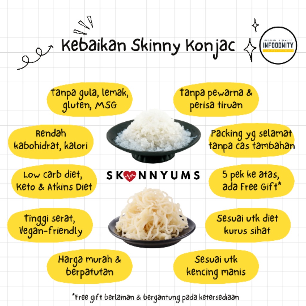 SKINNY KONJAC Noodles Shirataki Noodles Mee Konjac Rice Mi Konjac Nasi