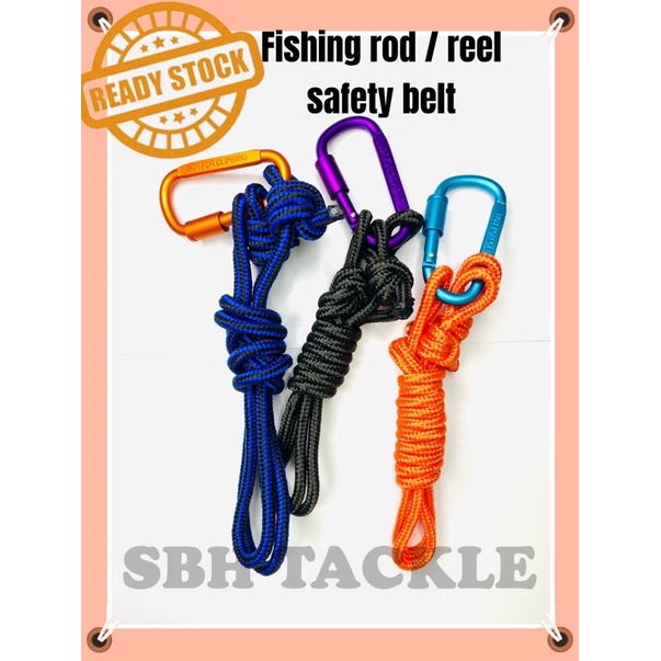 Ready stock]🇲🇾Fishing rod fishing reel safety belt 2 meters Strong tie  with safety clip