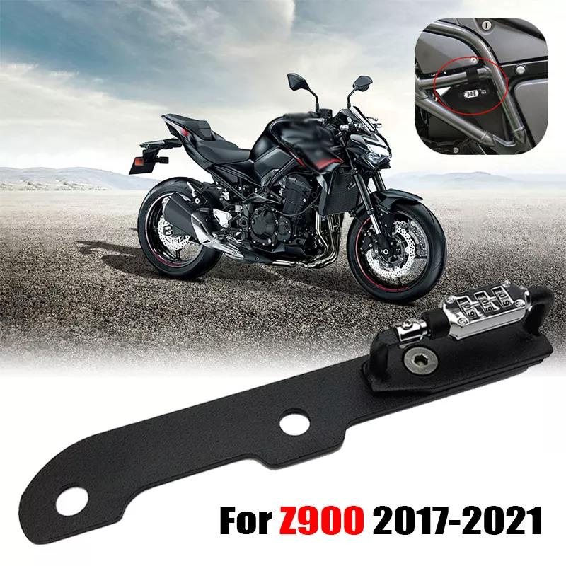 Motorcycle Digital Password Helmet Lock Mount Hook Black Security