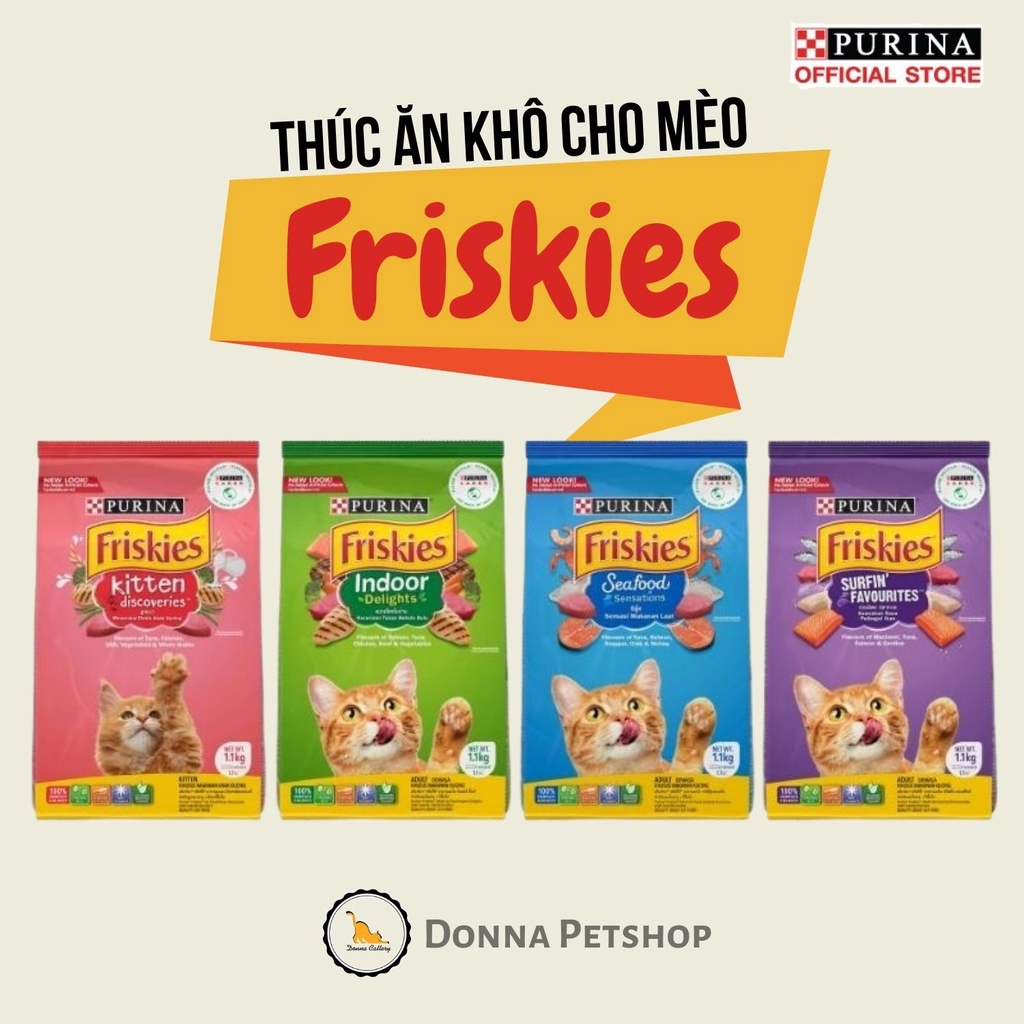 Purina FRISKIES Dried Seed Food For Kittens And Mature Cats 1.1Kg