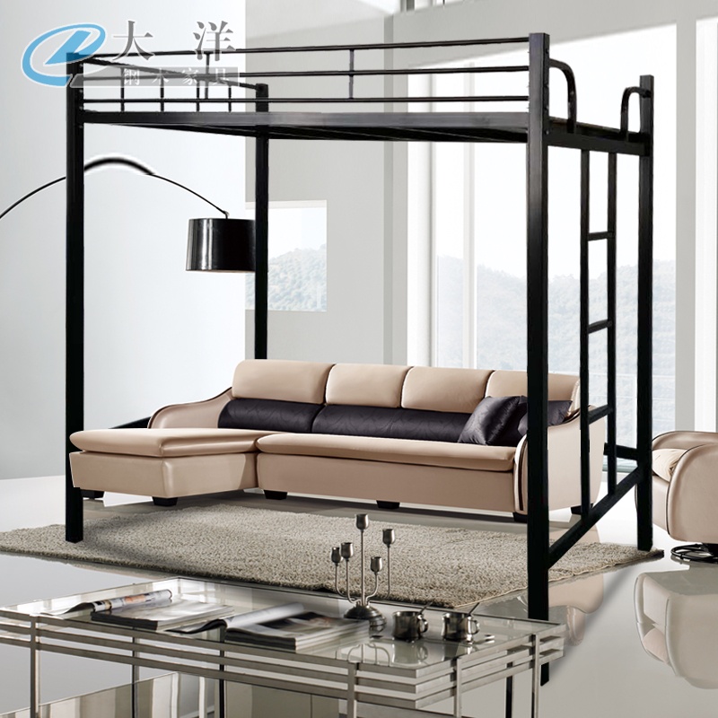 Single Queen Metal Loft Bed Elevated Bunk Bed Iron Bed Cheap Loft Bed