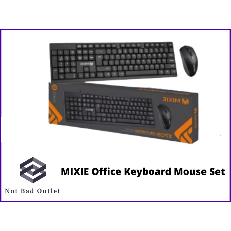 MIXIE Office Keyboard Mouse Set Ready Stock Official Wired USB Keyboard