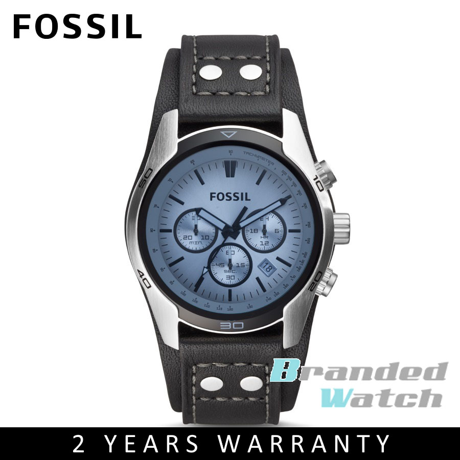 PROMO Fossil CH2564 Men s Coachman Chronograph Black Leather Strap Watch Shopee Malaysia