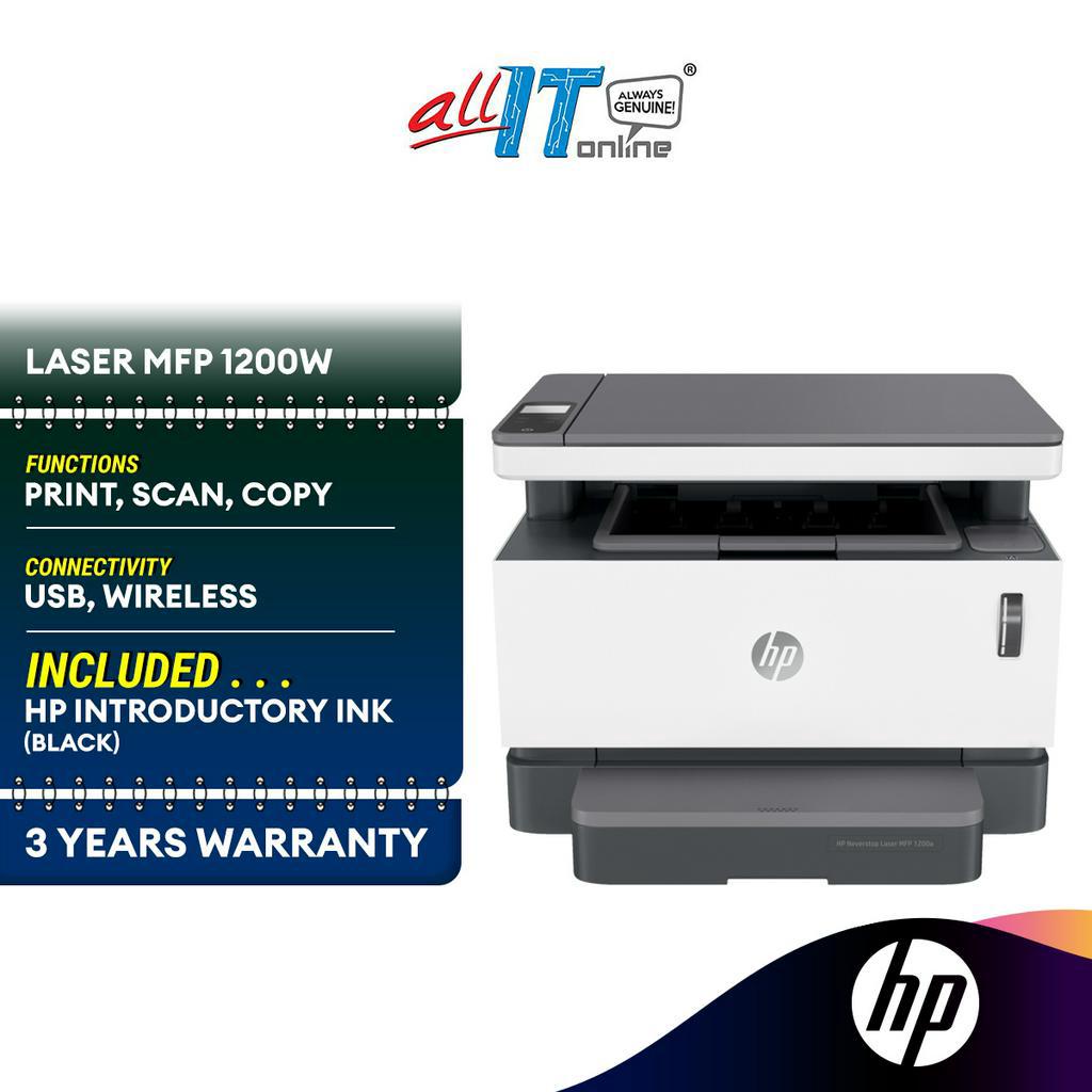 HP Neverstop MFP 1200a/1200w Laser Printer (USB/ Wireless) 4QD21A